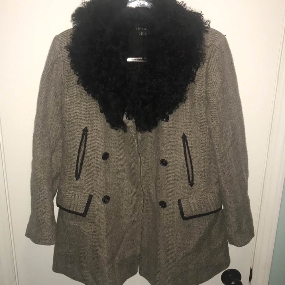 Theory Tweed Pea Coat